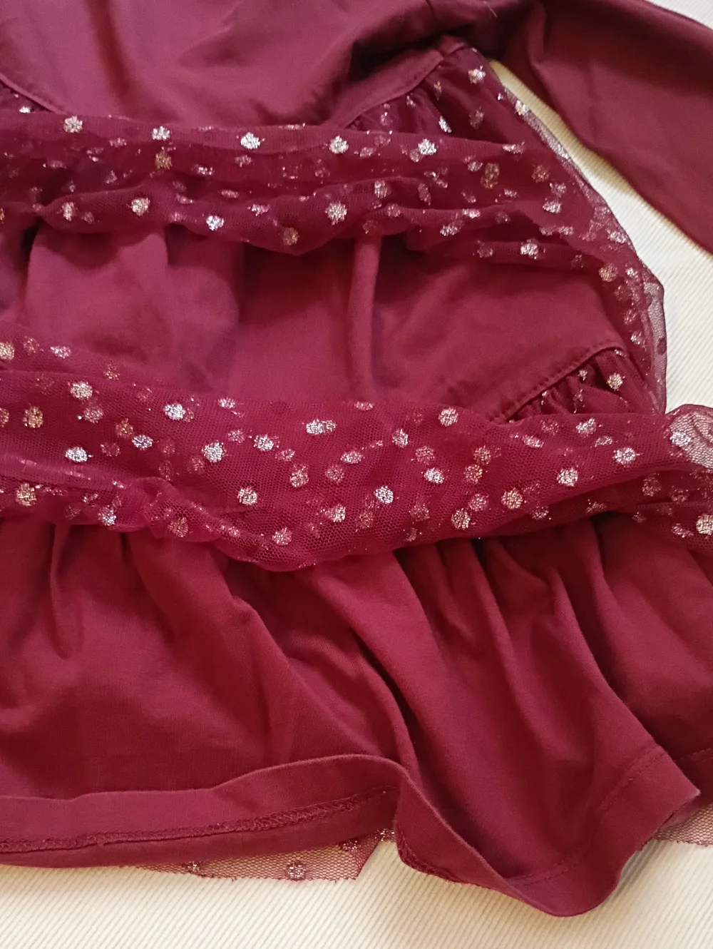 Hanna Andersson Burgundy Long-Sleeve Tulle Dress